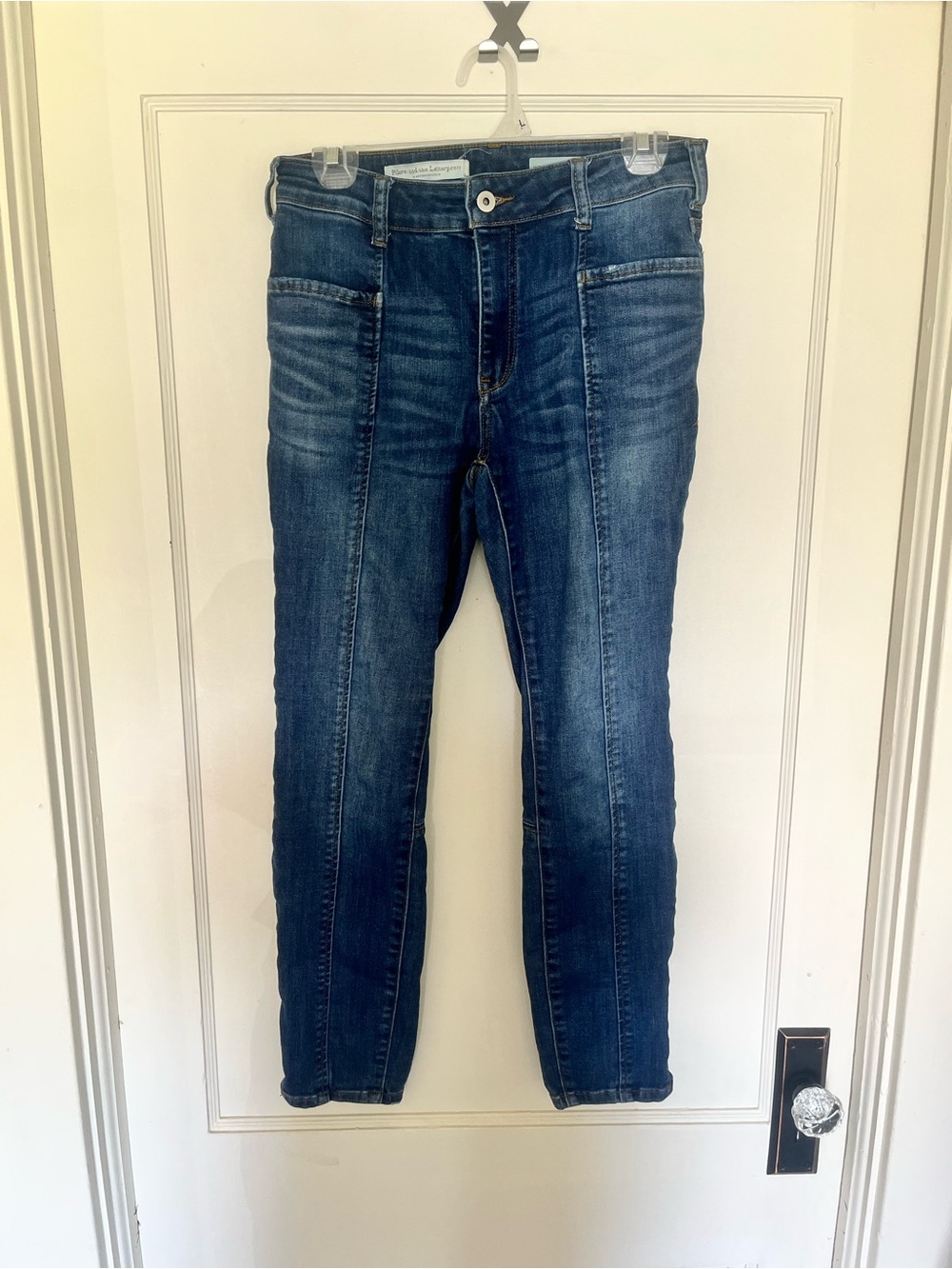 Pilcro and the Letterpress High-Rise Dark Blue Denim Jeans